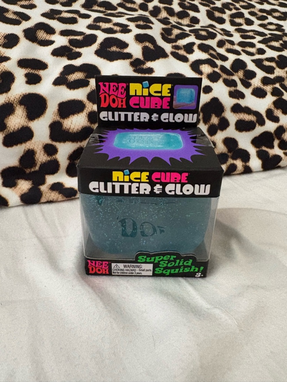 NeeDoh Nice Cube Glitter & Glow - Teal Glitter